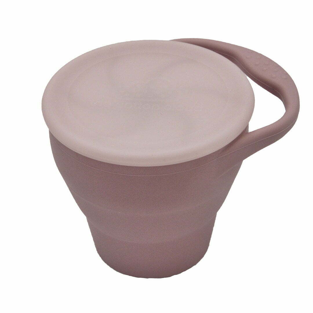 Silicon Snack Cup with cap in Dusty Pink from The Cotton Cloud