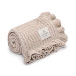 Bamboo Blanket with a frill 85x105 inLight Beige from My Memi