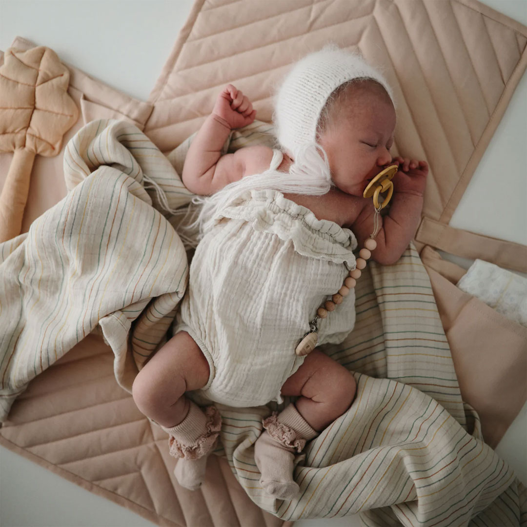 Swaddle Organic Cotton in Retro Stripes from Mushie