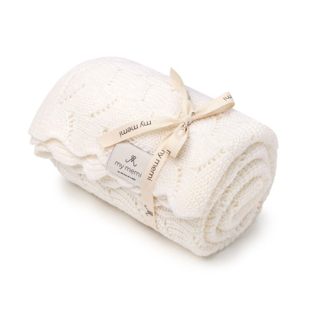Merino Wool Blanket Swaddle in Cream Premium Collection from My Memi